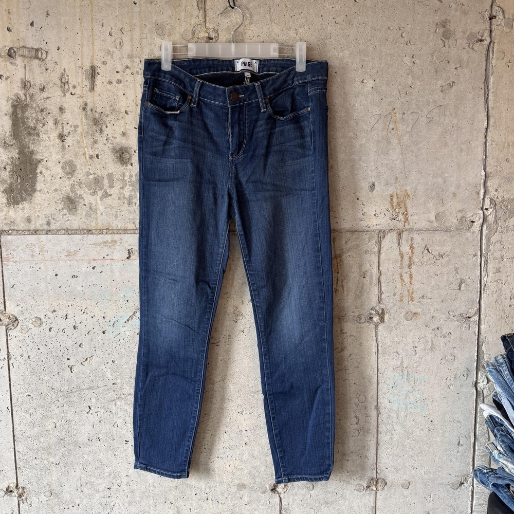 Paige Jeans Womens 31 Blue Medium Wash Verdugo Crop Mid Rise Skinny Denim Pants